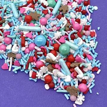 Ugly Sweater Sprinkle Medley, Christmas sprinkles, cookie sprinkles, edible sprinkles, Jimmies, holiday sprinkles, cupcake topping, Manvscakes