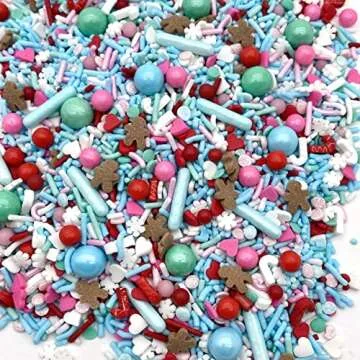 Ugly Sweater Sprinkle Medley, Christmas sprinkles, cookie sprinkles, edible sprinkles, Jimmies, holiday sprinkles, cupcake topping, Manvscakes