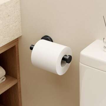 KES Matte Black Toilet Paper Holder, Tissue Holder for Bathroom 2 Pack Toilet Paper Dispenser Wall M...