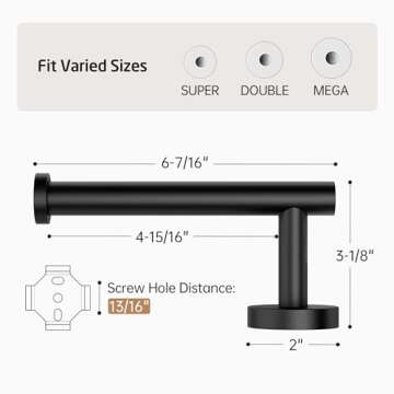 KES Matte Black Toilet Paper Holder, Tissue Holder for Bathroom 2 Pack Toilet Paper Dispenser Wall Mount SUS304 Stainless Steel RUSTPROOF Toilet Roll Holder Matte Black, A2175S12-BK-P2