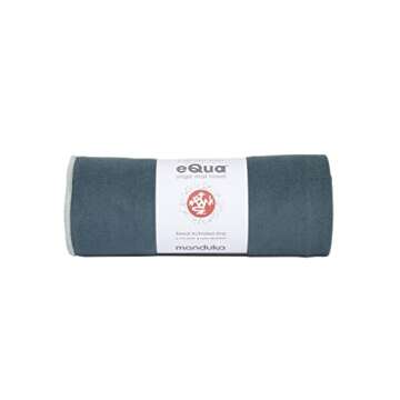 Manduka eQua Yoga Mat Towel - Quick Drying Microfiber, Lightweight, Easy for Travel, Use in Hot Yoga, Vinyasa and Power, 72 Inch (182cm), Sage Green