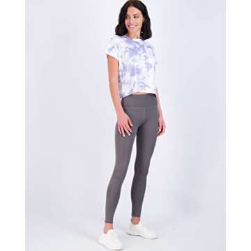 Real Essentials 5 Pack: Womens Crop Top High Waist Quick Dry Fit Active Wear Yoga Workout Athletic Running Gym Exercise Ladies Short Sleeve Crew Neck Moisture Wicking Tees T-Shirt Summer - Set 6, M