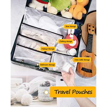 Versatile SUNEE Multi-size Zipper Pouches for Organizing