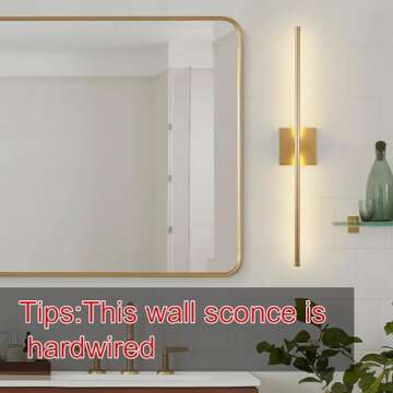 KARTOOSH Modern Wall Sconces Set of Two, Dimmable Hardwired Wall Sconces, 350° Rotate, LED Matte Go...