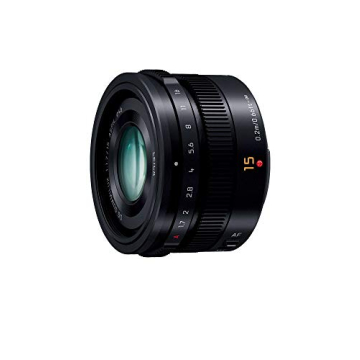 Panasonic H-X015-K Monofocal Wide Angle Lens for Micro Four Thirds - SUMMILUX 15mm/F1.7 ASPH. Black