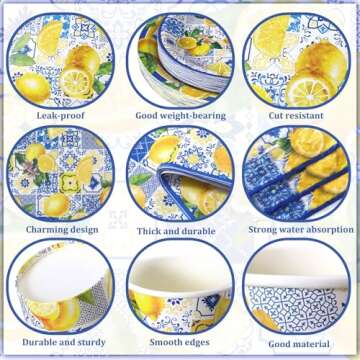Vibrant 250 Pcs Capri Lemon Tableware Set for 50 Guests