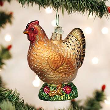 Old World Christmas Spring Chicken Glass Ornament for Tree