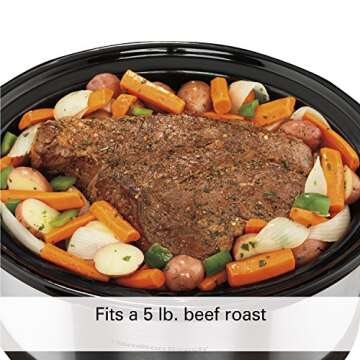 Hamilton Beach Programmable Slow Cooker, 7 quart with Clip-Tight Sealed Lid, Stainless Steel (33476), Silver