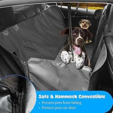URPOWER Dog Car Seat Cover for Back Seat, Waterproof Dog Car Hammock Dog Seat Cover with Mesh Window and Side Flap Pets Car Seat Protector Dog Backseat Cover for Car and SUV