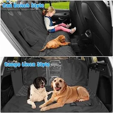 URPOWER Dog Car Seat Cover for Back Seat, Waterproof Dog Car Hammock Dog Seat Cover with Mesh Window and Side Flap Pets Car Seat Protector Dog Backseat Cover for Car and SUV