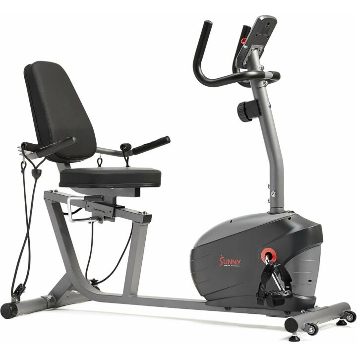 Sunny Health & Fitness Recumbent Bike with Bluetooth