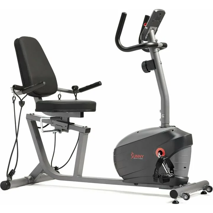 Sunny Health & Fitness Recumbent Bike with Bluetooth
