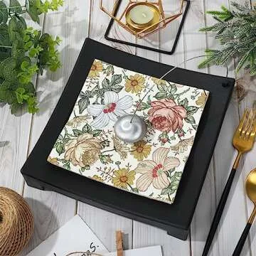 AnyDesign Vintage Floral Napkins for Weddings and Parties