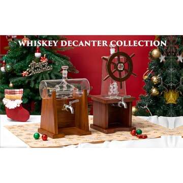 Jillmo Whiskey Decanter Sets for Men, 1250ml Liquor Decanter Gifts for Men