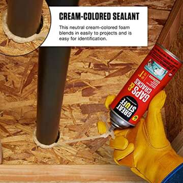 Great Stuff 157911 Insulating Foam Sealant, 20 Ounce, Ivory