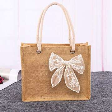 BVIIE Hair Bow Clip, Large Lace Hair Bow for Women Girls, Off White - Handmade Hair Accessories for Wedding Party Beach, Hair Scrunchies Hair Band, 7.9 x 6.7 inches