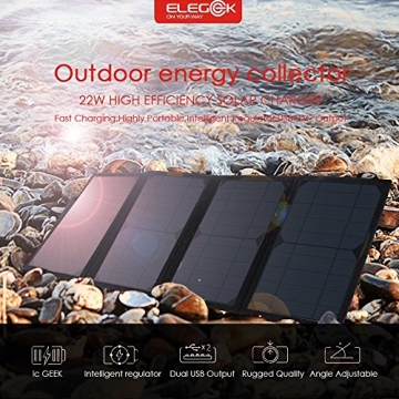 ELEGEEK 22W Foldable Solar Panel Charger for Outdoor Adventures