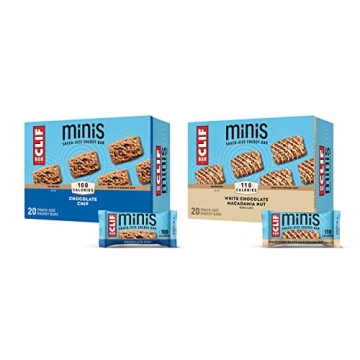 CLIF BARS - Mini Energy Bars - 40 Count Variety - Chocolate Chip & White Chocolate Macadamia Nut