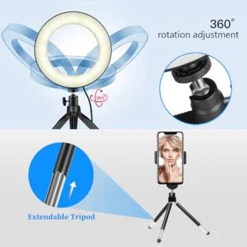 6" Ring Light with Stand for YouTube and Makeup