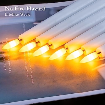 Homemory Flameless Taper Candles with Remote, Real Wax