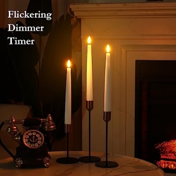 Homemory Flameless Taper Candles with Remote, Real Wax