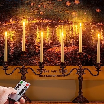 Homemory Flameless Taper Candles with Remote, Real Wax