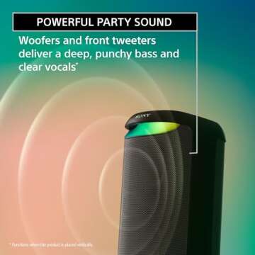 Sony SRS-XV500 Portable Bluetooth Karaoke Party Speaker - 25-Hour Battery, Splash Resistant, Ambient...