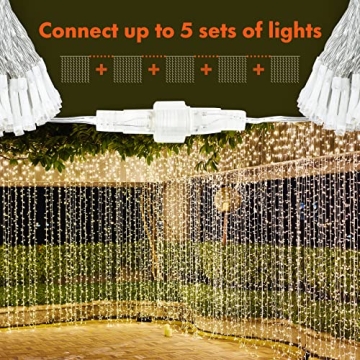 Twinkle Star 300 LED Curtain Lights with 12 Modes