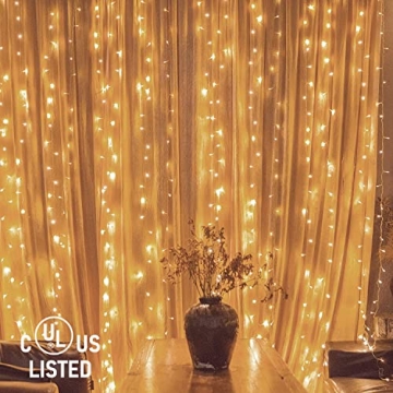 Twinkle Star 300 LED Curtain Lights with 12 Modes