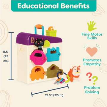 B. toys - Toy Vet Set For Toddlers, Kids - Pet Care Set - Pretend Play Set - Vet Clinic, Tools, Plush Toys - 2 years + - Pet Vet