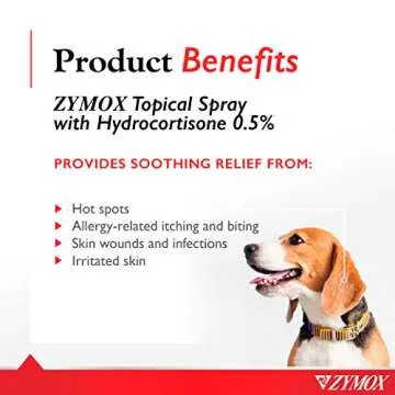 PET KING BRANDS Zymox Topical Hot Spot Spray for Dogs and Cats with .5% Hydrocortisone, 2oz