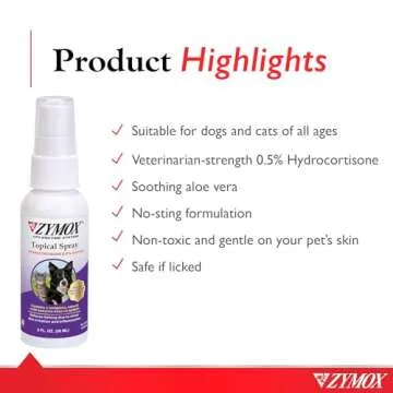 PET KING BRANDS Zymox Topical Hot Spot Spray for Dogs and Cats with .5% Hydrocortisone, 2oz