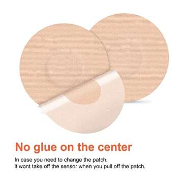 Freestyle Adhesive Patches 25Pack Waterproof Libre2/3 Sensor Covers Flesh Flexible CGM Patches Without Glue in The Center-Enlite-Guardian-Freestyle Libre 14 Day Sensor Patches