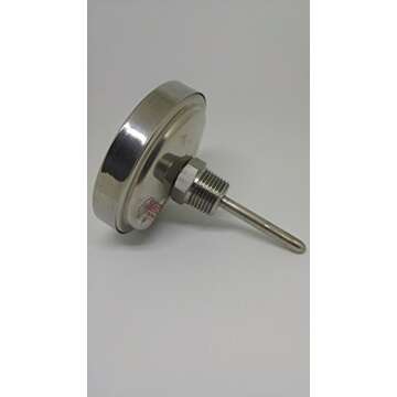 Tel-Tru BQ300R Barbecue Cooker and Smoker Thermometer, 3 inch Anti-Parallax Aluminum dial with Calib...