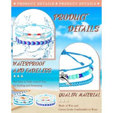 Hicarer 29 Pcs Waterproof Adjustable Friendship Bracelets