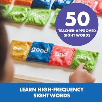 Educational Insights Sight Word Bean Bags - Tactile Bean Bags for Kids Classroom, Toddler Learning Activities, Gift for Kids Ages 3+