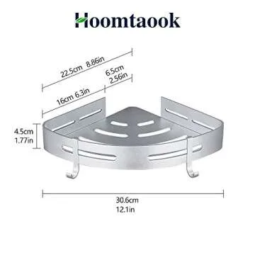 Hoomtaook No Drill Bathroom Corner Caddy Shelf Storage