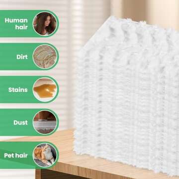 60 Count Dry Sweeping Cloths Compatible with Swiffer Sweeper Heavy Duty Pet Pads Refills Cleaning Dust and Hair,Disposable Mop Pads Refills…