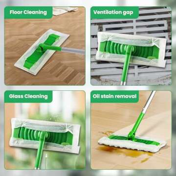 60 Count Dry Sweeping Cloths Compatible with Swiffer Sweeper Heavy Duty Pet Pads Refills Cleaning Dust and Hair,Disposable Mop Pads Refills…