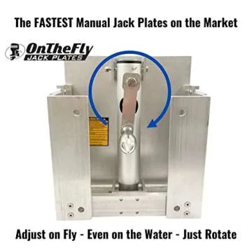 Adjustable Manual Boat Jack Plate – High Grade Marine Aluminum – Standard Unit - for up to 30hp Outboard Motors – by On The Fly Jack Plates