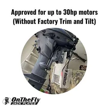 Adjustable Manual Boat Jack Plate – High Grade Marine Aluminum – Standard Unit - for up to 30hp Outboard Motors – by On The Fly Jack Plates