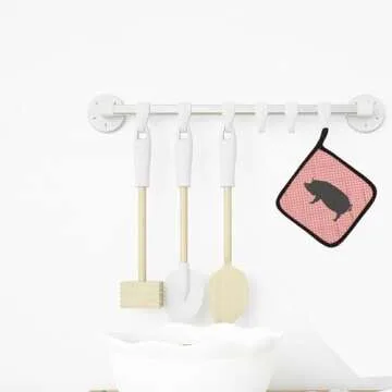 Caroline's Treasures BB7933PTHD Berkshire Pig Pink Check Pair of Pot Holders Kitchen Heat Resistant Pot Holders Sets Oven Hot Pads for Cooking Baking BBQ, 7 1/2 x 7 1/2