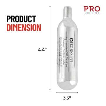 16g Threaded CO2 Cartridges - for All CO2 Bike Tire Inflators with Threaded Connection - Quick Air Refill for Bicycle Tires - Cartridge for CO2 Pump - Road or MTB Bikes.