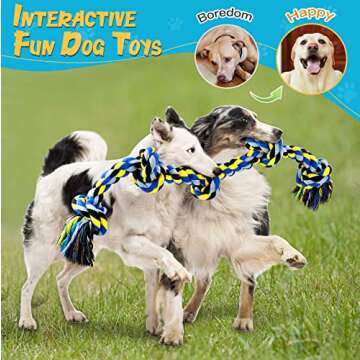 UPSKY Dog Rope Toy for Large Medium Dogs, Dog Chew Toy for Aggressive Chewers, Indestructible 3 Feet 5 Knots Rope Toy, Heavy Duty Tough Dog Toy,Interactive Tug of War Toy for Extra Large Dogs