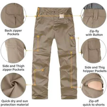 linlon Kids' Quick Dry Waterproof Convertible Pants