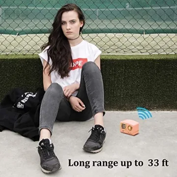 Dosmix Portable Bluetooth Stereo Speaker, Enhanced Bass Retro Wireless Vintage Speaker with TF Card Slot, Built-in Mic for Travel, Home, Beach, Kitchen for Android/iOS Devices (Pink)