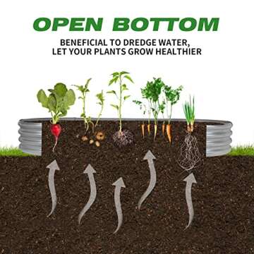 Raised Garden Bed Galvanized Planter Box Outdoor, 5ft Oval Large Rot-Resistant Metal Garden Bed Planter for Vegetables Flower Herb (Silver)