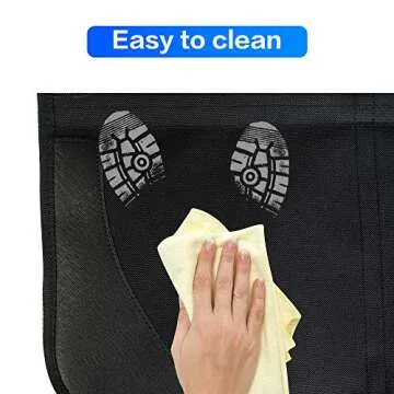 BANNIO Car Seat Protector, (2 Pack) Waterproof 600D Car Seat Protector for Child Car Seat with Organizer Pockets,Leather Seat Protector with Thickest Padding for Baby and Pet,Black