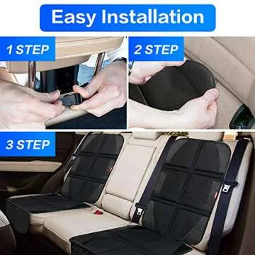 BANNIO Car Seat Protector, (2 Pack) Waterproof 600D Car Seat Protector for Child Car Seat with Organizer Pockets,Leather Seat Protector with Thickest Padding for Baby and Pet,Black