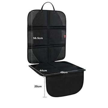 BANNIO Car Seat Protector, (2 Pack) Waterproof 600D Car Seat Protector for Child Car Seat with Organizer Pockets,Leather Seat Protector with Thickest Padding for Baby and Pet,Black